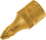 Douille tournevis 1/4" avec embout 28mm Pozidriv® PZ2