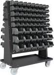 Etagère sur roulettes avec 126 boîtes à bec 1100x700x1430mm