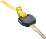 Porte-clés plastique à jeter jaune - rouleau de 1000 pcs Porte-clés plastique à jeter jaune - rouleau de 1000 pcs