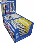 Présentoir de 48 bâtons de peinture liquide QUIK STIK® ALL PURPOSE - mix blanc et jaune