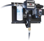 Pompe à gasoil 230V 56 l/min avec pistolet automatique/volucompteur/filtre absorption d'eau - station murale Pompe à gasoil 230V 56 l/min avec pistolet automatique/volucompteur/filtre absorption d'eau - station murale