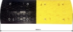 Ralentisseur passe-câble 1 voie 30mm jaune et noir en caoutchouc 1000x350x50mm