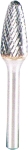 Fraise métallique ogive bout arrondi sur tige 6mm