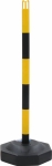 Poteau de signalisation jaune et noir 850mm avec base plastique Poteau de signalisation jaune et noir 850mm avec base plastique