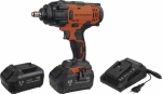 Clé à chocs 1/2" 20V 470/650Nm - 2 batteries 4Ah - 1 chargeur 3A - coffret