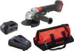 Meuleuse d'angle brushless 125mm 20V - 1 batterie 4Ah Li-ion - chargeur rapide - sac de transport