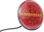 Feu arrière rond gauche LED 12/24V 3 fonctions dynamique 136mm