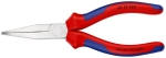 Pince à becs longs avec becs plats 160mm - Bi-matière - Chromée - Très robuste