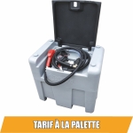 Cuve de ravitaillement gasoil PE 220L avec kit pompe à gasoil 12V 40 l/min et pistolet automatique/capot