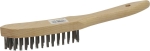 Brosse métallique fil acier 4 rangs 290mm avec manche bois incurvé Brosse métallique fil acier 4 rangs 290mm avec manche bois incurvé
