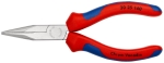 Pince à bec longue demi-rond 140mm gainage bi-matière chromée