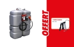 Cuve de stockage gasoil PEHD 1000L double paroi avec kit station à gasoil 230V 60 l/min et pistolet automatique/compteur/filtre