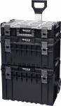 Servante sur roues COBOX 3 boîtes de rangement avec poignée télescopique 600x460x835mm