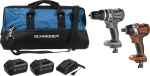 Pack 20V visseuse à choc 200/350Nm-perceuse percu 60Nm-2 batteries Li-ion 5Ah - sac de transport