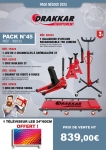 PN N°45 chandelle + chariot de visite + cric rouleur 3T + cric de fosse 500kg + baladeuse