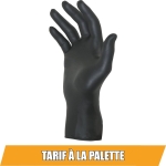Gants jetables ambidextres nitrile 240mm noir T10 - Boîte de 100 pcs