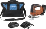 Pack scie sauteuse 20V - 2 batteries 2Ah Li-ion - chargeur - sac de transport