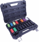 Douilles à chocs longues 1/2" pour écrous de roues intacts ou abîmés - coffret de 18 pcs