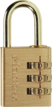 Cadenas corps laiton à combinaison 3 chiffres 30mm anse acier - blister