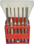 Chasse-goupilles 3-4-5-6-8-10mm - boîte plastique de 6pcs
