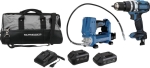 Pack 20V perceuse visseuse à percu 65Nm-pompe à graisse 690 bar-2 batteries Li-ion 2Ah + 4Ah - sac de transport Pack 20V perceuse visseuse à percu 65Nm-pompe à graisse 690 bar-2 batteries Li-ion 2Ah + 4Ah - sac de transport