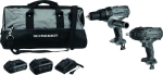 Pack 20V perceuse 50Nm/clé à choc/2 batteries Li-ion 4Ah et 2Ah - sac de transport