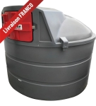 Cuve de stockage gasoil PEHD 5000L DP avec armoire intégrée pour station à gasoil 230V 56 l/min et pistolet automatique/compteur/filtre