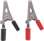 Pince crocodile gainée rouge et noire assortiment - blister de 10 pcs