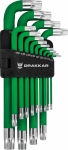 Clés mâles coudées Torx® longues magnétiques de T10 à T80 - étui pivotant de 13 pcs