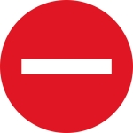 Panneau sens interdit rigide 300mm