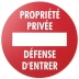 Panneau propriété privée/défense d'entrer rigide 290mm