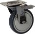 Chape inox moyenne pivotante + frein nylon et santoprène D.125mm
