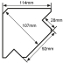 Equerre magnétique avec interrupteur 114x26mm