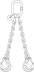 Elingue chaîne 2 brins ajustable 7,5T 2m grade 80