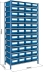 Etagère avec 44 boîtes à bec et 130 séparations 2000x1000x320mm