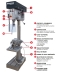 Perceuse sur colonne 400V 1840W 1,80m CM3 250kg avec étau réversible