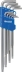 Clé mâle coudée Torx® extra longue alésée de T10 à T50 - étui pivotant de 9 pcs