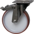 Chape zinguée moyenne pivotante + frein polyamide + polyuréthane D.150mm