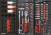 Servante d'atelier 7 tiroirs composée de 187 outils - modules finition carbone