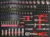 Module mousse 534x395mm métal douilles 1/4" et 1/2" - 110 pcs
