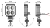 Phare de travail carré LED 10/30V 9W 1000 lumens sur support magnétique