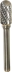 Fraise métallique cylindrique à bout arrondi sur tige 6mm