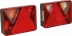 Feu arrière rectangle 12V 6 fonctions - lot droit + gauche 188x135mm