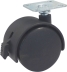 Roulette zinguée pivotante double galet avec frein 50mm entr'axe 27x27mm pour fauteuil