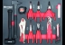 Servante d'atelier 7 tiroirs composée de 176 outils - modules carbone
