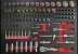 Servante d'atelier 7 tiroirs composée de 182 outils - modules carbone