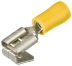 Cosses plates doubles (mâles et femelles) isolées jaune 6,3x0,8mm / 4-6mm² - lot de 100pcs