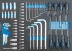 Servante d'atelier 5 tiroirs composée de 152 outils - modules mousses
