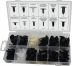 Clips de fixation en PVC - universel - présentoir de 6 coffrets de 128 pcs