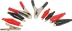 Pince crocodile gainée rouge et noire assortiment - coffret de 28 pcs